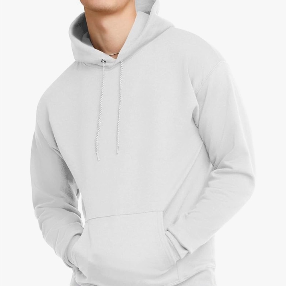 Hanes Men’s EcoSmart Fleece Hoodie l White l M